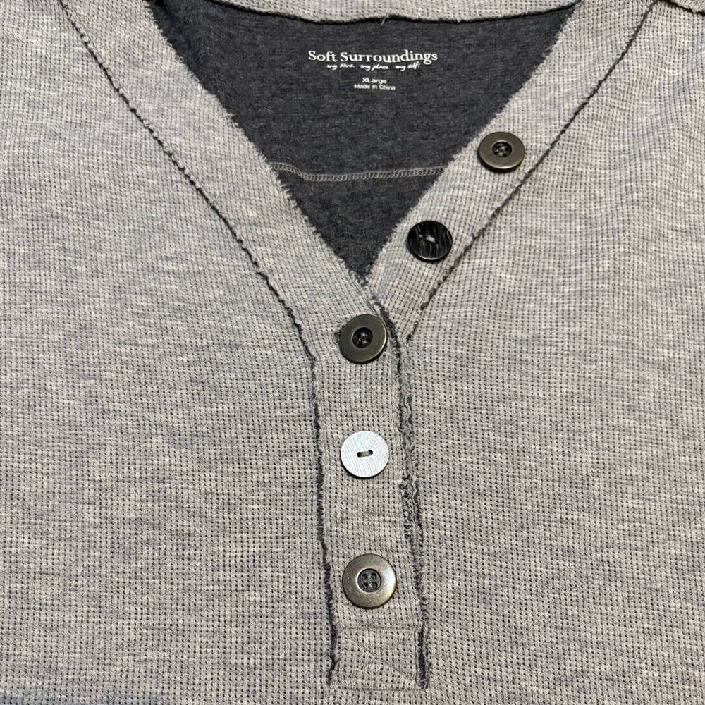 Soft Surroundings Half Button Downtime Henley Poc… - image 4